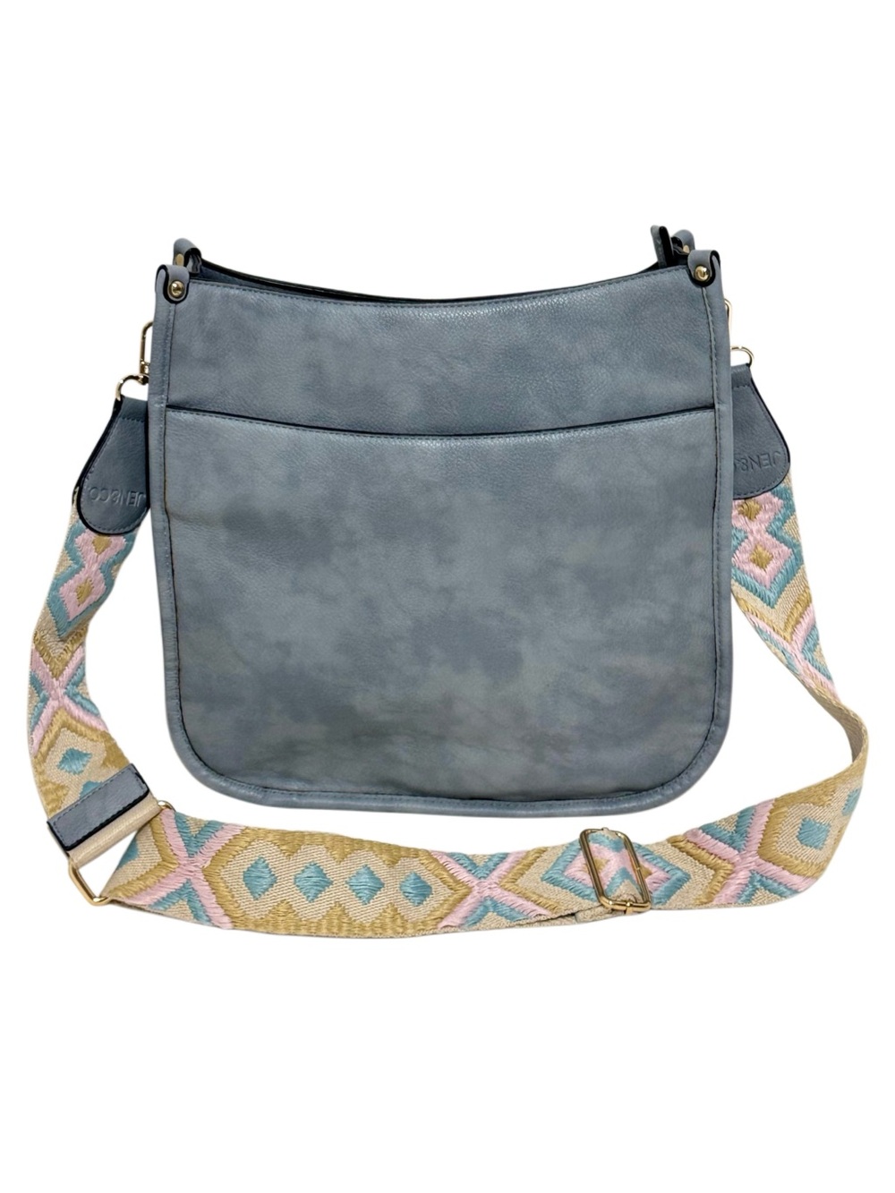 Jen & Co Chloe Blue Crossbody with Embroidered Guitar Strap